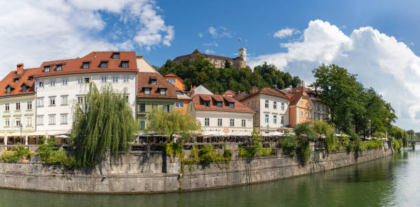 lublana i lublanica marginesy - ljubljana flag slovenia scenics zdjęcia i obrazy z banku zdjęć