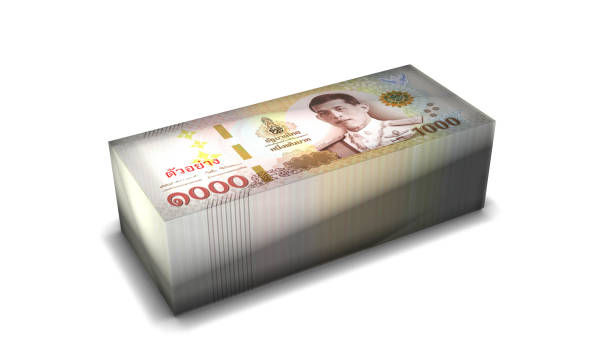 istock 3D Stack Banknote of 1000 Thailand Thai Baht Money 1281497254