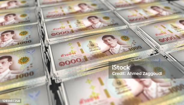 1000 태국 태국 바트 돈 지폐의 3d 무리 0명에 대한 스톡 사진 및 기타 이미지 - 0명, 3차원 형태, 구매 - iStock