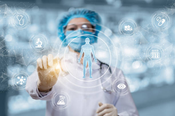 istock Doctor conducts research testing the patient on a virtual screen. 1281498365