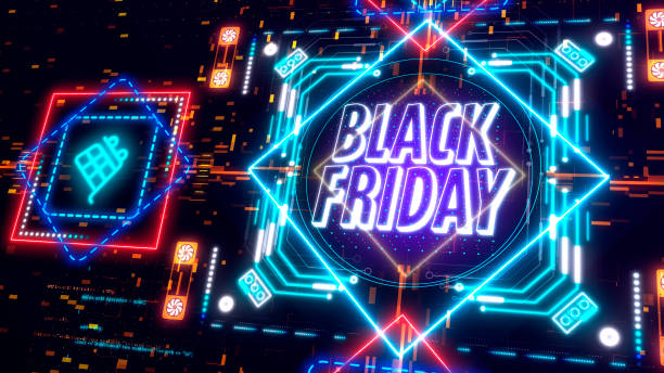 istock Black friday retro illustration. Advertising sale background 1281498495