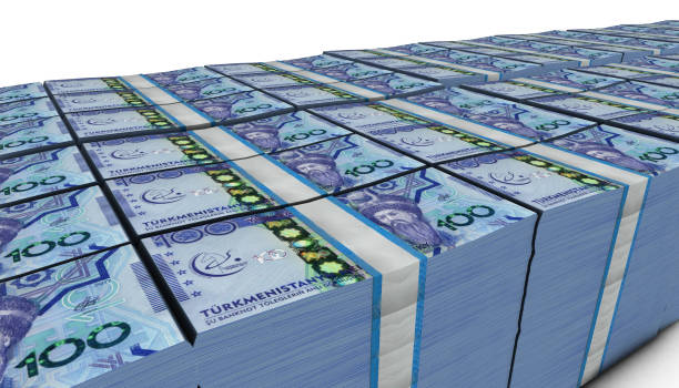 istock 3D Large Stack of Turkmenistan Manat Banknote 1281499489