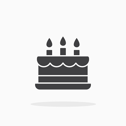 Birthday cake icon. For your design, logo. Vector illustration.
