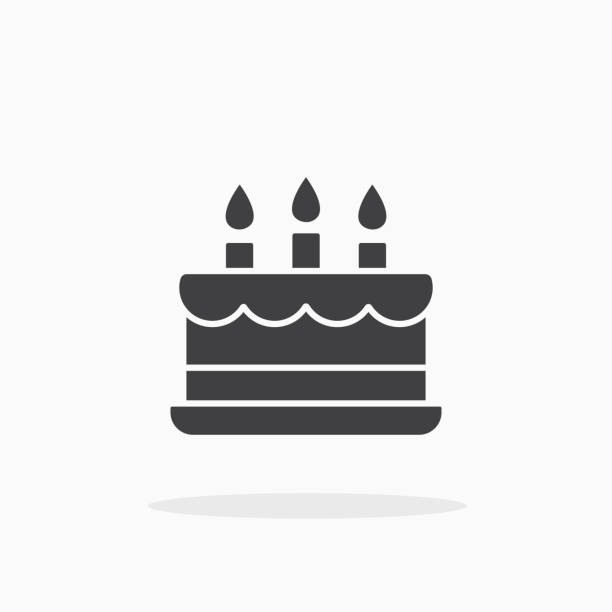 Birthday cake icon. Birthday cake icon. For your design, logo. Vector illustration. bakery silhouettes stock illustrations