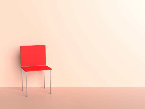 istock Concept decor background with red chair and blank space on wall 1281501332