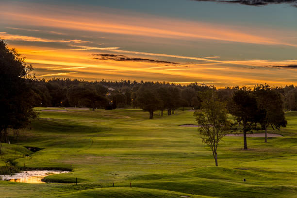 istock Colorful sunrise at a golf course.. 1281505987
