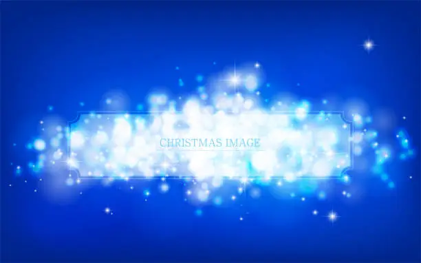 Vector illustration of Glittering Christmas image background material with frame