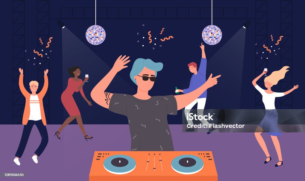 Night Club Musical Party Cartoon Friends People Listen To Dj Music And Dancing Have Fun And Dance Stock Illustration - Download Image Now - iStock Night Club Musical Party Cartoon Friends People Listen To Dj Music And Dancing Have Fun And Dance Stock Illustration - Download Image Now - iStock
