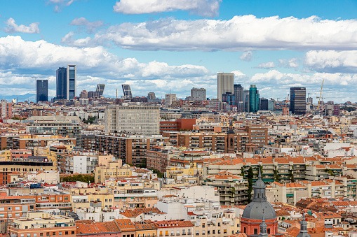 Aerial panoramic view of Seville city, Spain.