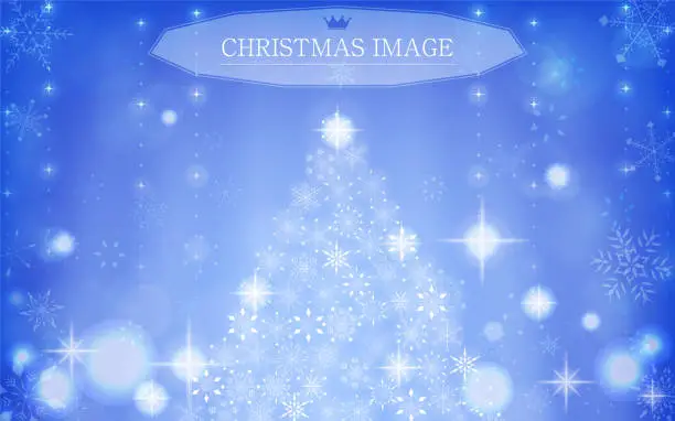 Vector illustration of Glittering Christmas image background material with frame