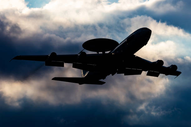 Zeltweg / Austria - September 5, 2019: NATO Early Warning & Control Force Boeing E-3A AWACS plane flying at Zeltweg Air Base