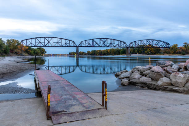 istock Boat Launch and Rail Bridge on Missouri River 1281507542