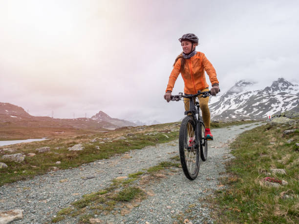 istock Mountain biker on trail, Switzerland 1281507715
