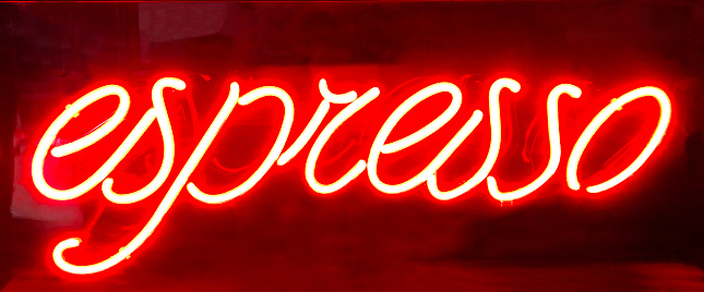 Neon Espresso sign.