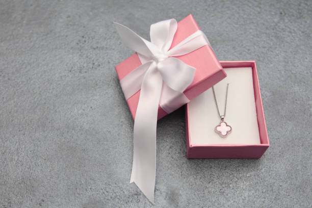 istock Jewelry in a gift box. Holiday gift. 1281514212