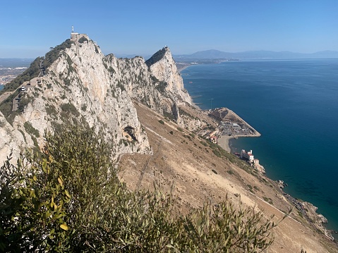 The Rock of Gibraltar on a nice clear sunny day
