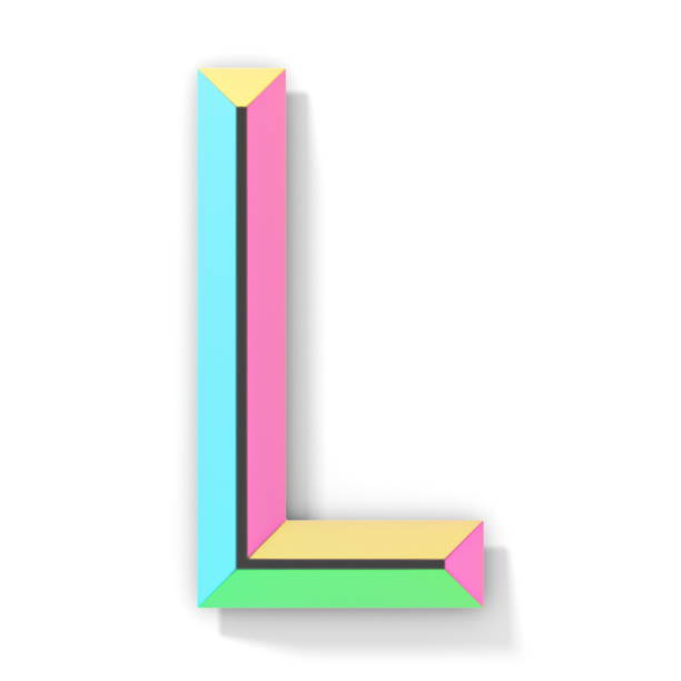 istock Neon color bright font Letter L 3D 1281520274