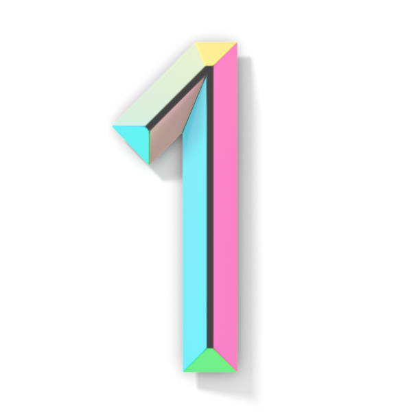 istock Neon color bright font Number 1 ONE 3D 1281520283