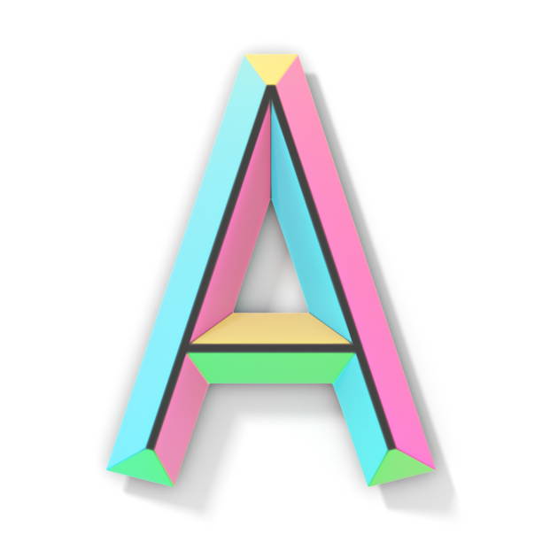istock Neon color bright font Letter A 3D 1281520317