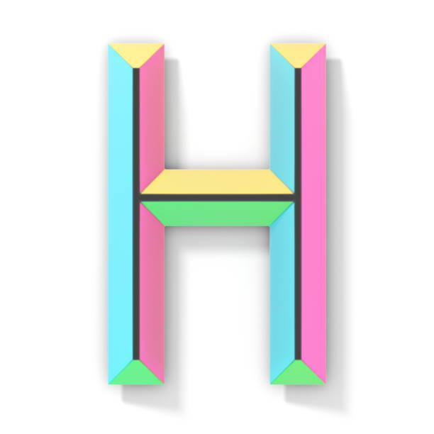 istock Neon color bright font Letter H 3D 1281520323