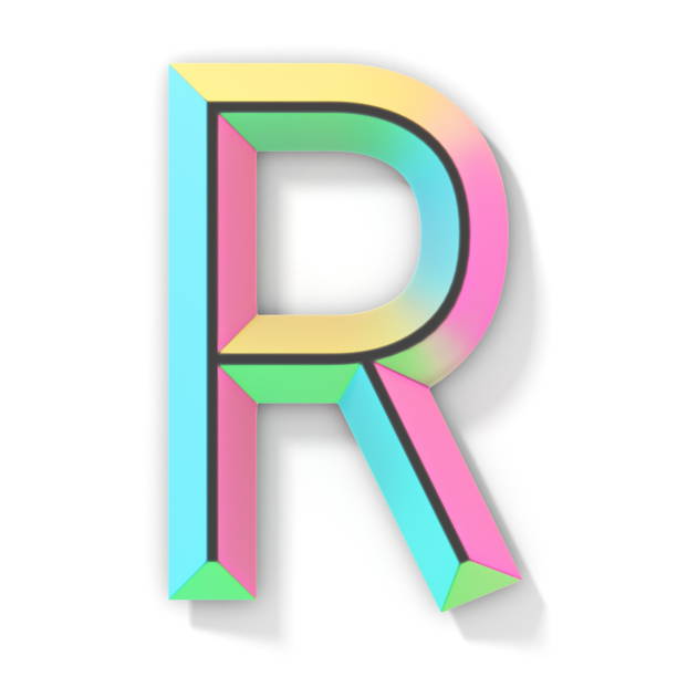 istock Neon color bright font Letter R 3D 1281520341