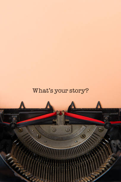 qual è la tua storia? - typewriter typing beginnings blank foto e immagini stock
