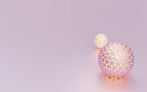 istock Abstract 3d background with pink glowing spheres 1281526798