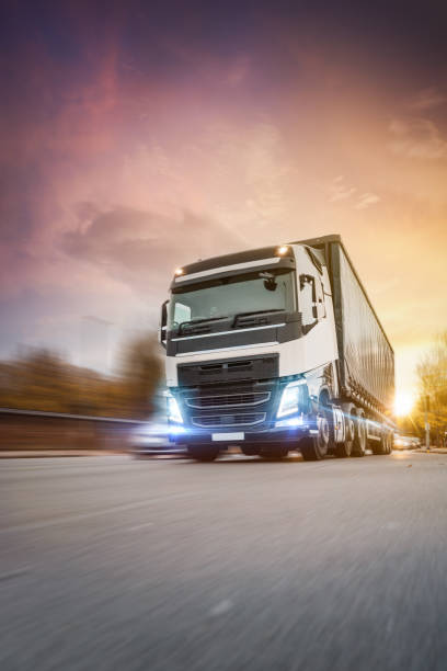 Truck in motion on Motorway in UK