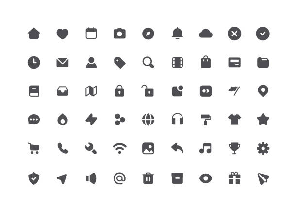 54 Big Collection Of Web User Interface Flat Icons 54 Big collection of web user interface flat vector icons. large envelope stock illustrations