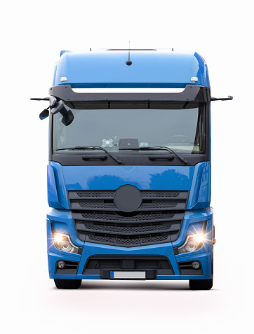Front Blue Truck 2020 model on white background with clipping path