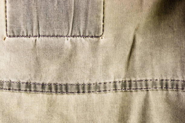 istock clothing items stonewashed cotton fabric texture with seams, clasps, buttons and rivets, macro 1281531949