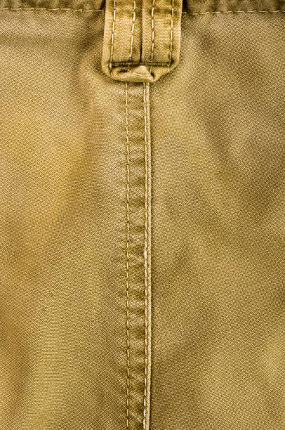 istock clothing items stonewashed cotton fabric texture with seams, clasps, buttons and rivets, macro 1281532066