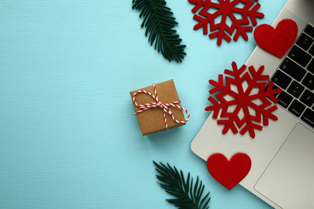 istock Christmas decoration with laptop 1281533953