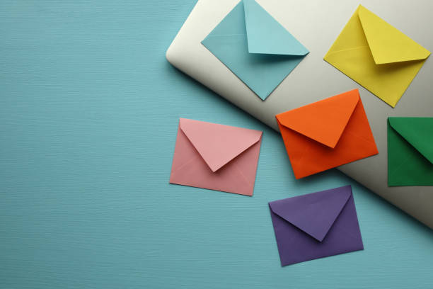 istock Colorful envelopes on laptop 1281537050