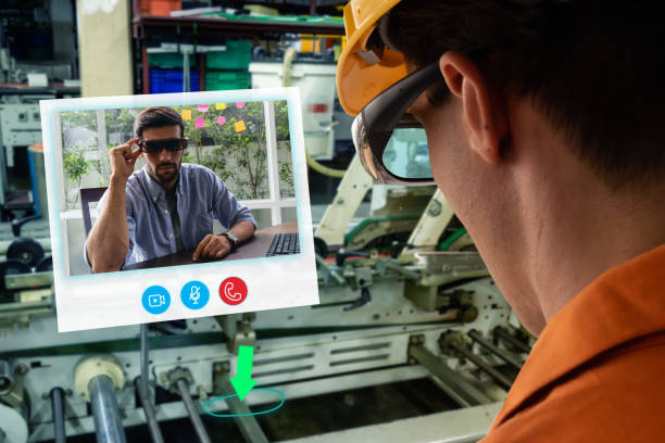 istock smart factory which use futuristic technology which combine big data, iot, 5g, machine deep learning, automation robot, augmented mixed virtual reality, digital twin, artificial intelligence 1281538252