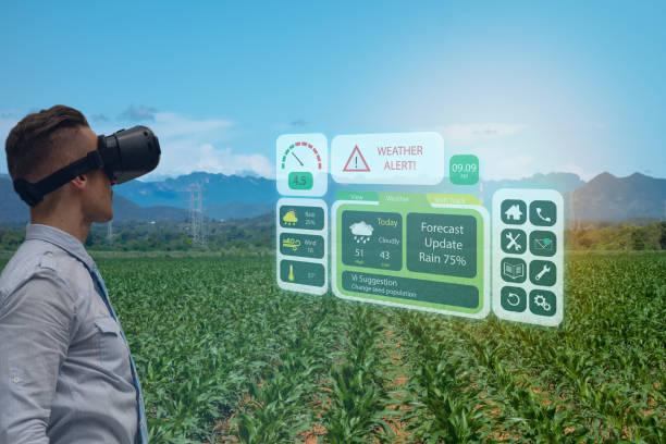 istock iot smart industry robot 4.0 agriculture concept,agronomist,smart farmer using smart glasses (augmented mixed virtual reality,artificial intelligence technology) to monitoring,control in farm 1281538268