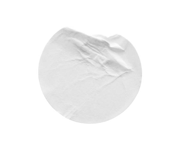 istock Blank white round paper sticker label isolated on white background with clipping path 1281543138