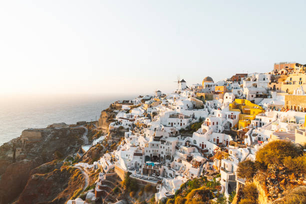 istock Golden hour in Oia, Santorini 1281543548