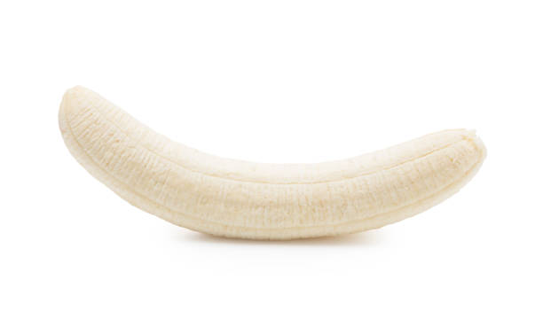 istock Peeled banana contents on a white background 1281546692