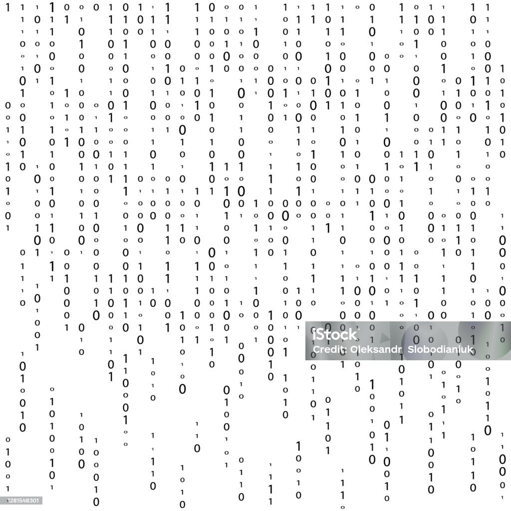 Matrix Background Vector Binary Code Matrix Black And White Digital ...