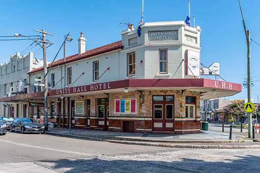Sydney NSW Australia March 1st 2020 - Facade of a Pub in Balmain on a sunny summer afternoon