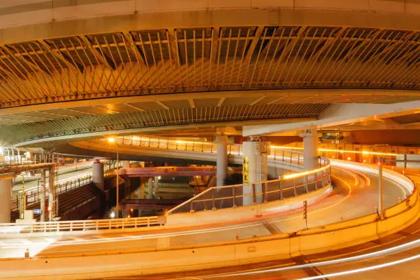 Photo of Long exposure photo of Kurokawa interchange that loops in a spiral