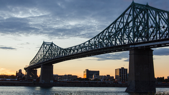 Jacques Cartier bridge over the St. Lawrence river in Montreal, Quebec, Canada.
