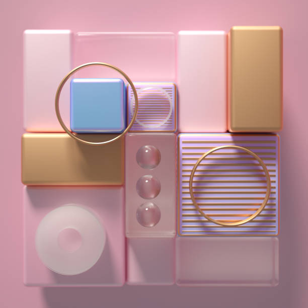 istock Modern minimalism futuristic background with cubes and balls. 3d illustration, 3d rendering. 1281559815