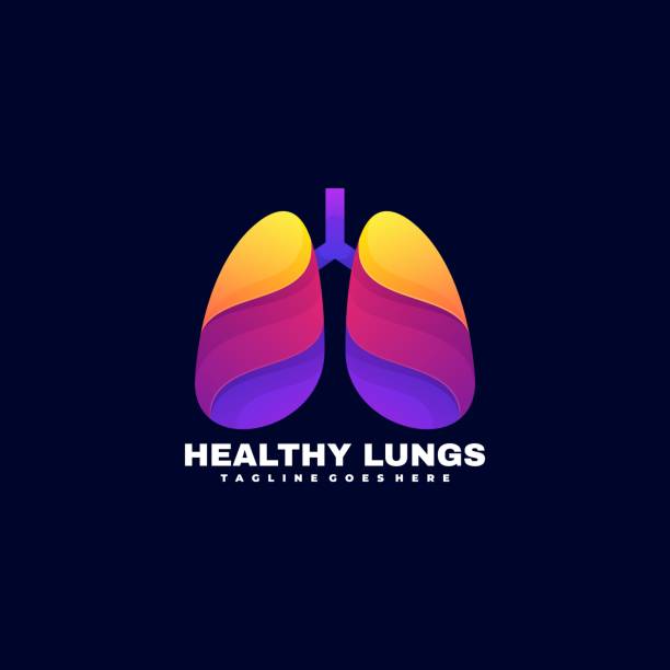 ilustraciones, imágenes clip art, dibujos animados e iconos de stock de ilustración vectorial pulmones saludables degradado colorido estilo. - cuadrado composición ilustraciones