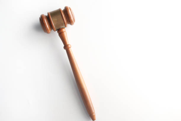 istock top view of gavel on white background with copy space 1281564223