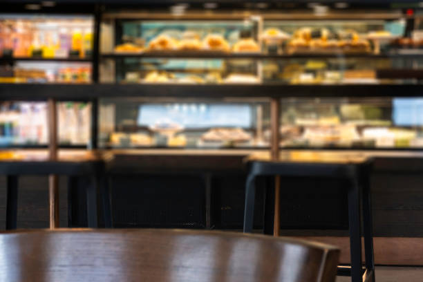 Clean coffee shop furniture set, stock photo