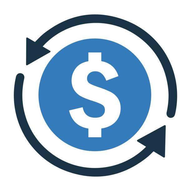 illustrazioni stock, clip art, cartoni animati e icone di tendenza di indietro, soldi, icona rimborso. grafica vettoriale - finanza-ed-economia-immagine