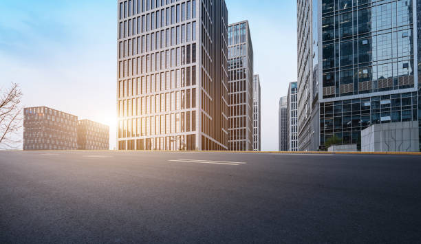 istock Freeway skyline and commercial financial center 1281580612
