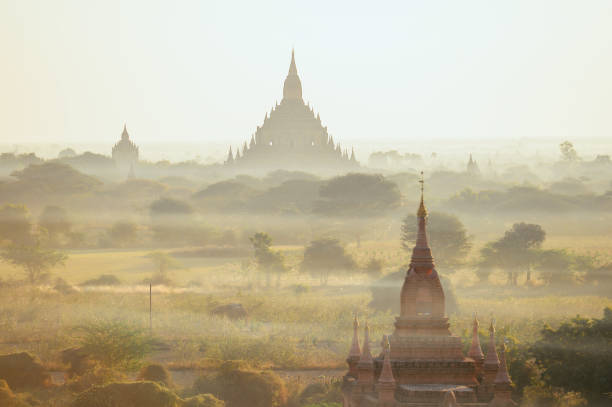 istock Panoramic view of ancient temples in Bagan, Myamar (Burma), Asia. 1281584403